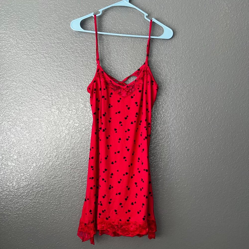 Secret Treasures Red Heart Teddy Women’s M | Lace Trim Sleepwear
